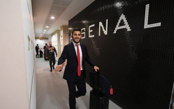 LONDON, ENGLAND - OCTOBER 01: Sead Kolasinac in the Arsenal changing room before the Premier League match between Arsenal and Brighton and Hove Albion at Emirates Stadium on September 30, 2017 in London, England. (Photo by Stuart MacFarlane/Arsenal FC via Getty Images) *** Local Caption *** Sead Kolasinac