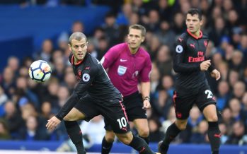LIVERPOOL, ENGLAND - OCTOBER 22: Jack Wilshere of Arsenal during the Premier League match between Everton and Arsenal at Goodison Park on October 22, 2017 in Liverpool, England. (Photo by Stuart MacFarlane/Arsenal FC via Getty Images) *** Local Caption *** Jack Wilshere