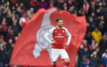 LONDON, ENGLAND - APRIL 01: Aaron Ramsey of Arsenal during the Premier League match between Arsenal and Stoke City at Emirates Stadium on April 1, 2018 in London, England. (Photo by Stuart MacFarlane/Arsenal FC via Getty Images) *** Local Caption *** Aaron Ramsey