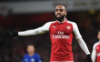 LONDON, ENGLAND - JANUARY 24: Alex Lacazette of Arsenal during the Carabao Cup Semi-Final Second Leg between Arsenal and Chelsea at Emirates Stadium on January 24, 2018 in London, England. (Photo by Stuart MacFarlane/Arsenal FC via Getty Images) *** Local Caption *** Alex Lacazette