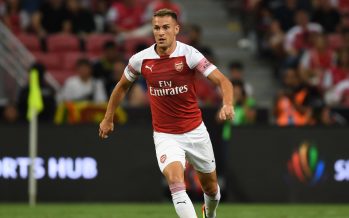 SINGAPORE - JULY 26: Aaron Ramsey of Arsenal during the International Champions Cup 2018 match between Club Atletico de Madrid and Arsenal at the National Stadium on July 26, 2018 in Singapore. (Photo by Stuart MacFarlane/Arsenal FC via Getty Images) *** Local Caption *** Aaron Ramsey