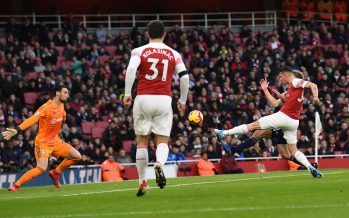 LONDON, ENGLAND - JANUARY 01: Granit Xhaka scores a goal for Arsenal during the Premier League match between Arsenal FC and Fulham FC at Emirates Stadium on January 1, 2019 in London, United Kingdom. (Photo by David Price/Arsenal FC via Getty Images) *** Local Caption *** Granit Xhaka
