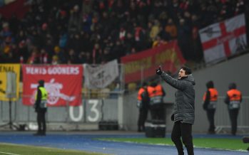 KIEV, UKRAINE - NOVEMBER 29: Arsenal Head Coach Unai Emery during the UEFA Europa League Group E match between Vorskla Poltava and Arsenal at Oleksiy Butovsky Vorskla Stadium on November 29, 2018 in Poltava, Ukraine. (Photo by David Price/Arsenal FC via Getty Images) *** Local Caption *** Unai Emery