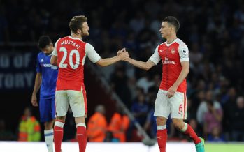 LONDON, ENGLAND - SEPTEMBER 24: (L-R) Shkodran Mustafi and Laurent Koscielny of Arsenal during the Premier League match between Arsenal and Chelsea at Emirates Stadium on September 24, 2016 in London, England. (Photo by Stuart MacFarlane/Arsenal FC via Getty Images) *** Local Caption *** Shkodran Mustafi;Laurent Koscielny