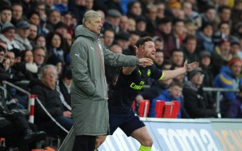 SWANSEA, WALES - JANUARY 14: Arsenal manager Arsene Wenger with defender Shkodran Mustafi during the Premier League match between Swansea City and Arsenal at Liberty Stadium on January 14, 2017 in Swansea, Wales. (Photo by Stuart MacFarlane/Arsenal FC via Getty Images) *** Local Caption *** Arsene Wenger;Shkodran Mustafi